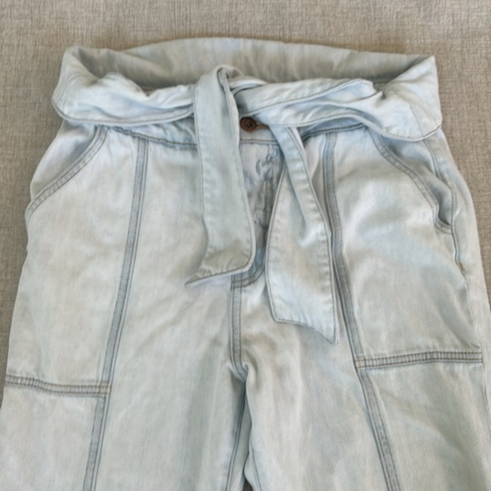 Jonathan Simkhai Standard Ace high-waisted Paper bag cropped acid‎ wash jeans 29 - Picture 5 of 16